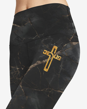 Death Could Not Hold Him All Over Print Leggings