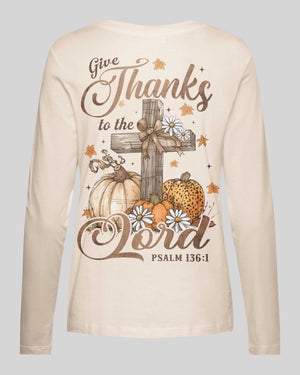 Give Thanks To The Lord V-neck Long Sleeves Shirt