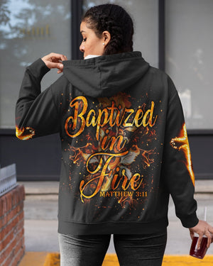Baptized In Fire All Over Print Zip Hoodie