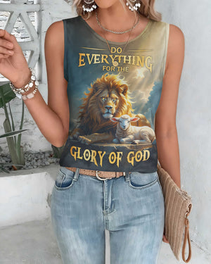 Do Everything For The Glory Of God All Over Print Cut Out Wrap Back Tank Top