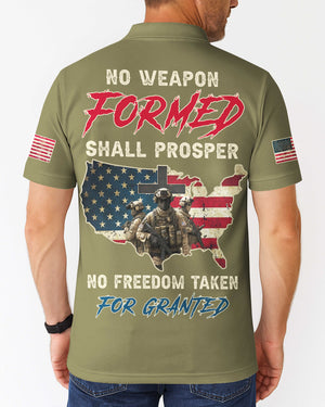 No Weapon Formed Shall Prosper All Over Print Polo