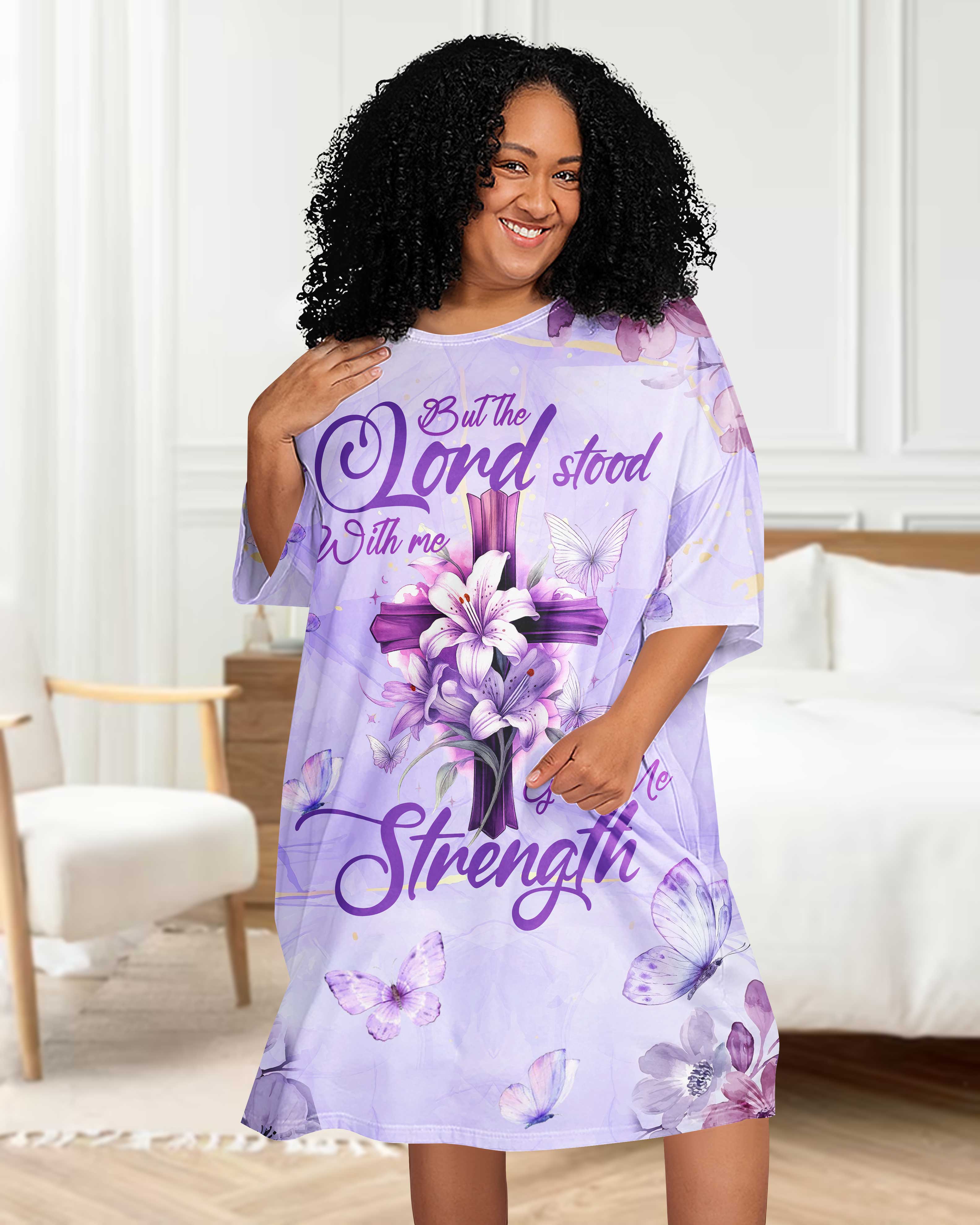 But The Lord Stood With Me All Over Print Sleep Tee