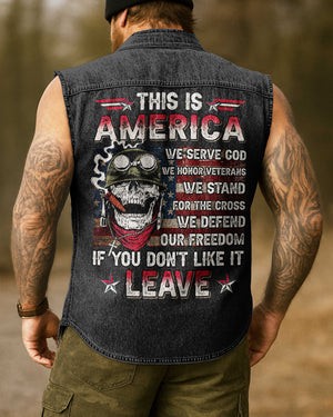 This Is America Sleevesless Denim Shirt