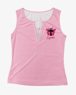 My God Is Bigger Than Cancer All Over Print V-neck Tank Top