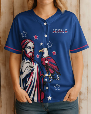 Stars And Stripes Jesus Christ All Over Print Jersey