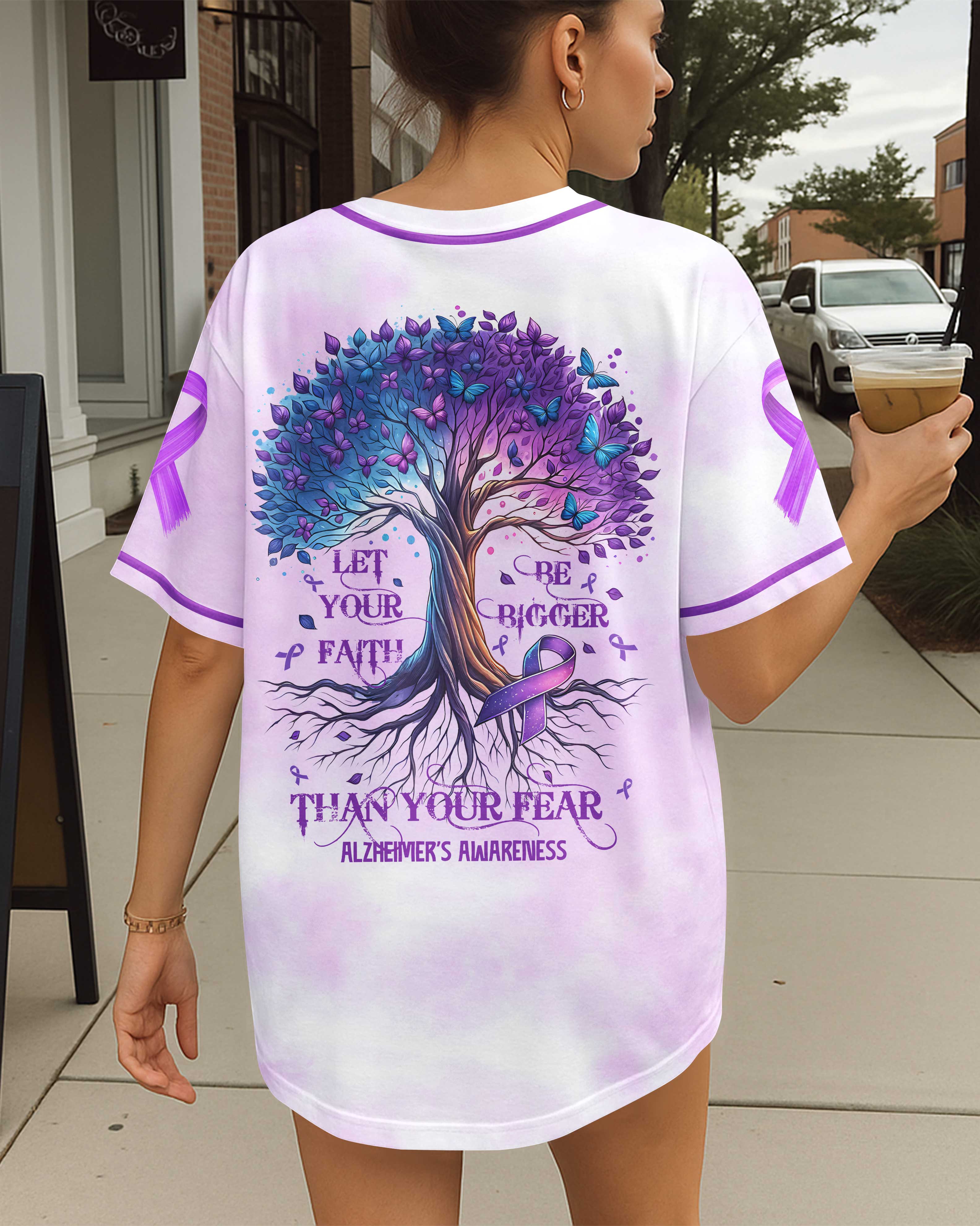 Let Your Faith Be Bigger Than Your Fear Alzheimer's Awareness All Over Print Jersey