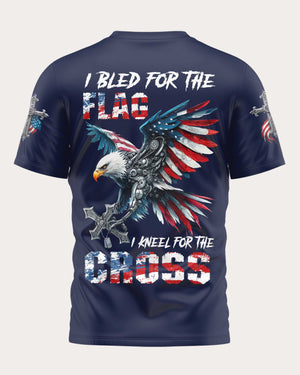 I Bled For The Flag I Kneel For The Cross Shirt