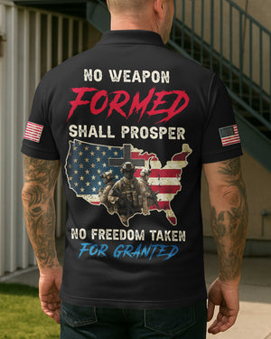 No Weapon Formed Shall Prosper All Over Print Polo