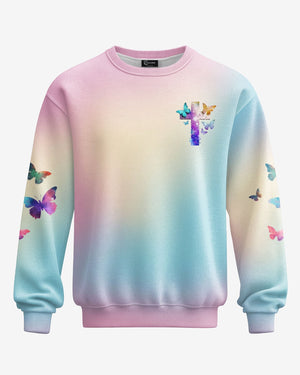 Butterfly Faith Hope Love All Over Print Sweater