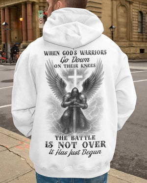 When God's Warriors Go Down On Their Knees The Battle Is Not Over It Has Just Begun All Over Print Hoodie