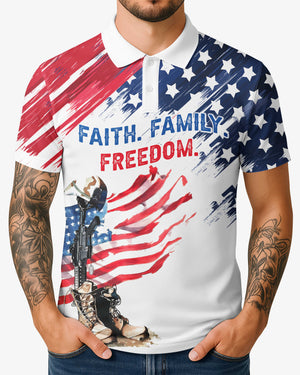 Blessed Are The Defenders Of Liberty All Over Print Polo