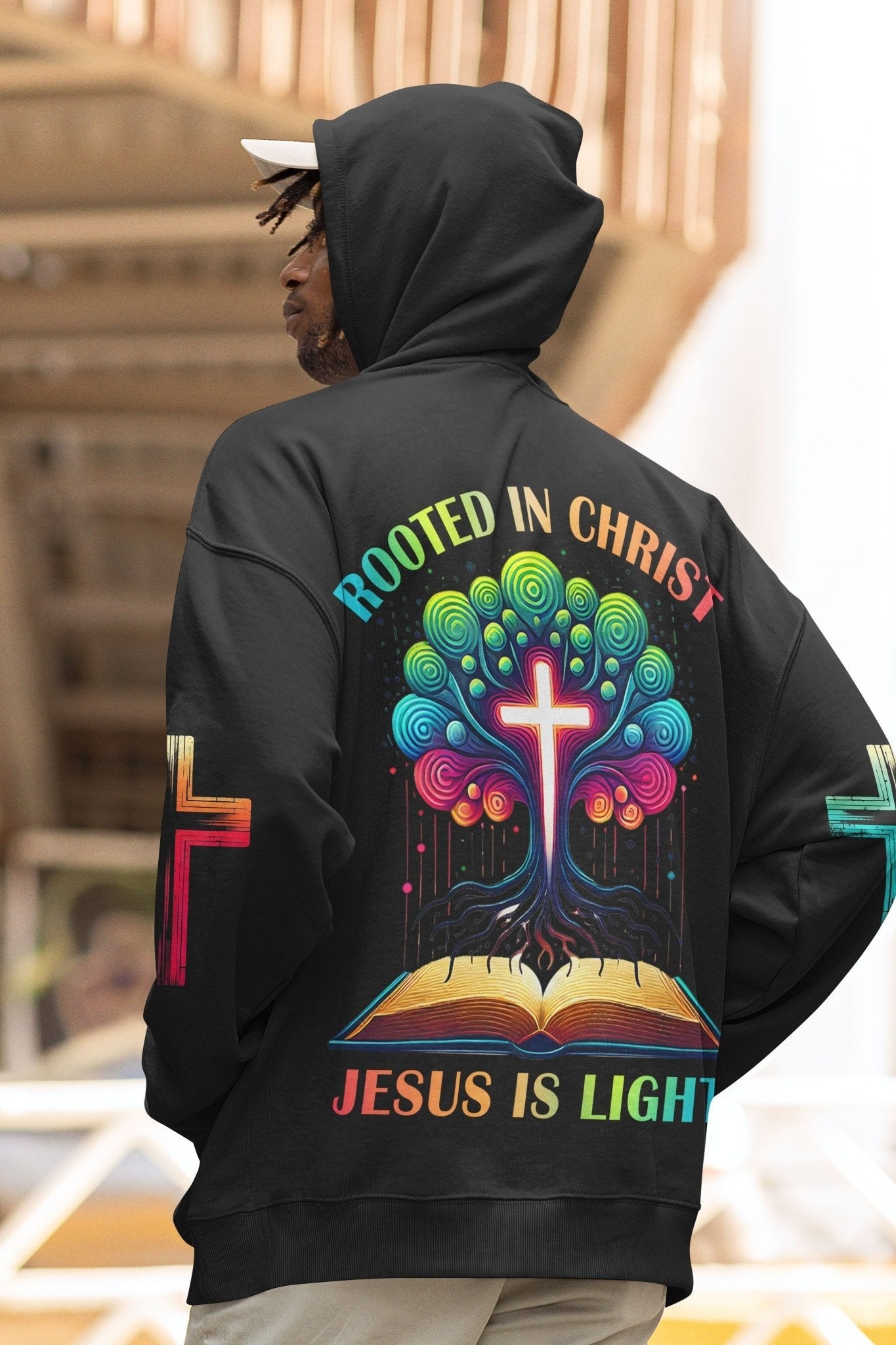 Rooted In Christ Jesus Is Light All Over Print Hoodie