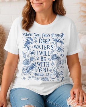 When You Pass Through Deep Waters I Will Be With You T-Shirt