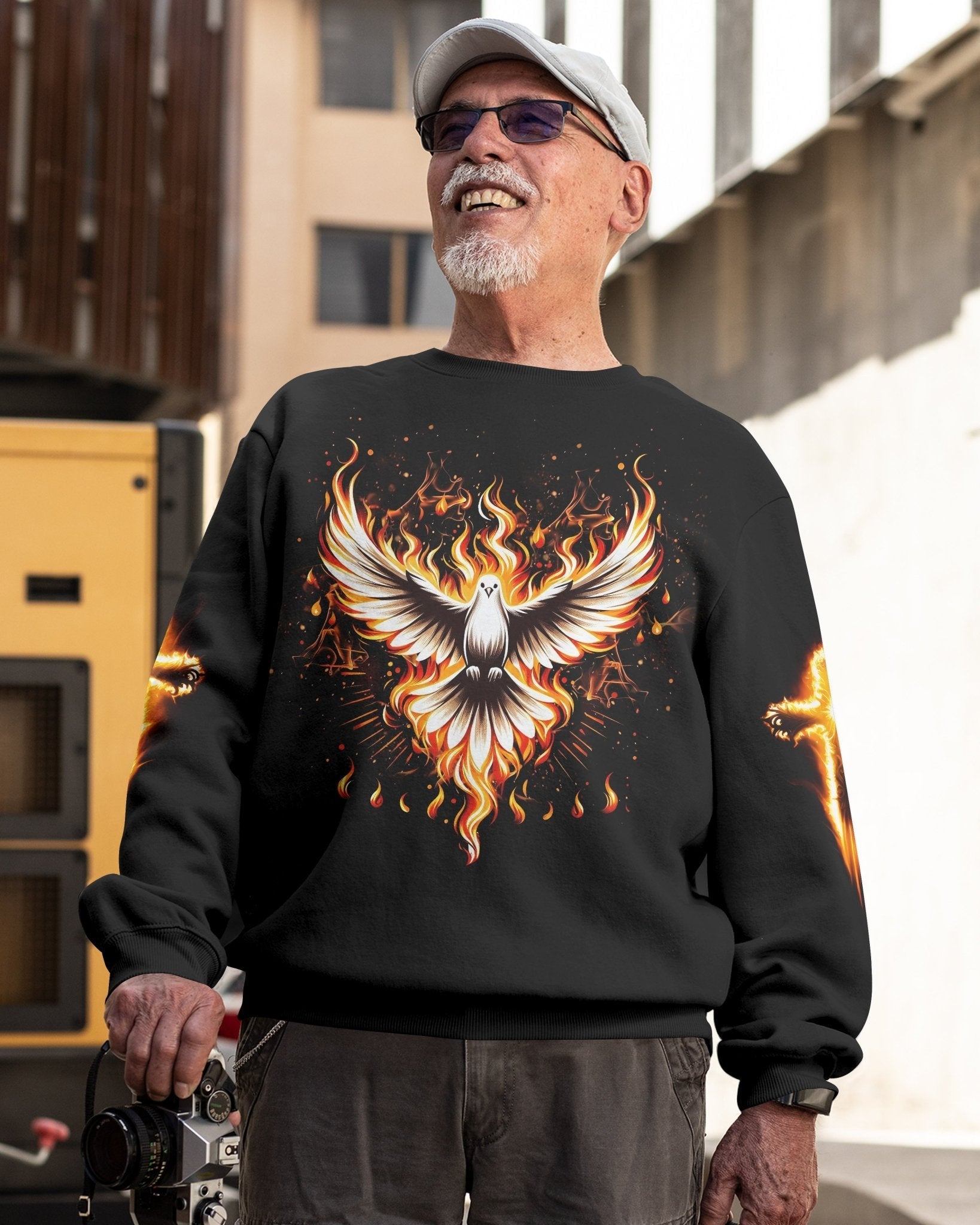 Baptized In Fire All Over Print Sweater