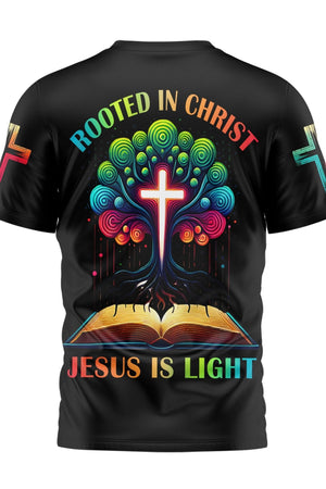 Rooted In Christ Jesus Is Light All Over Print T-shirt