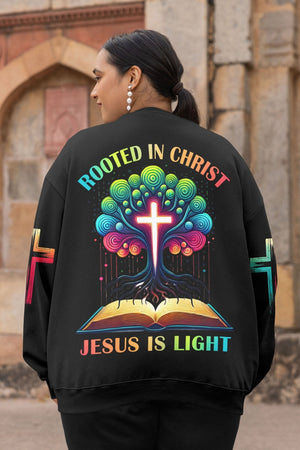 Rooted In Christ Jesus Is Light All Over Print Sweater