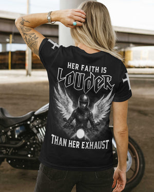 Her Faith Is Louder Than Her Exhaust T-Shirt