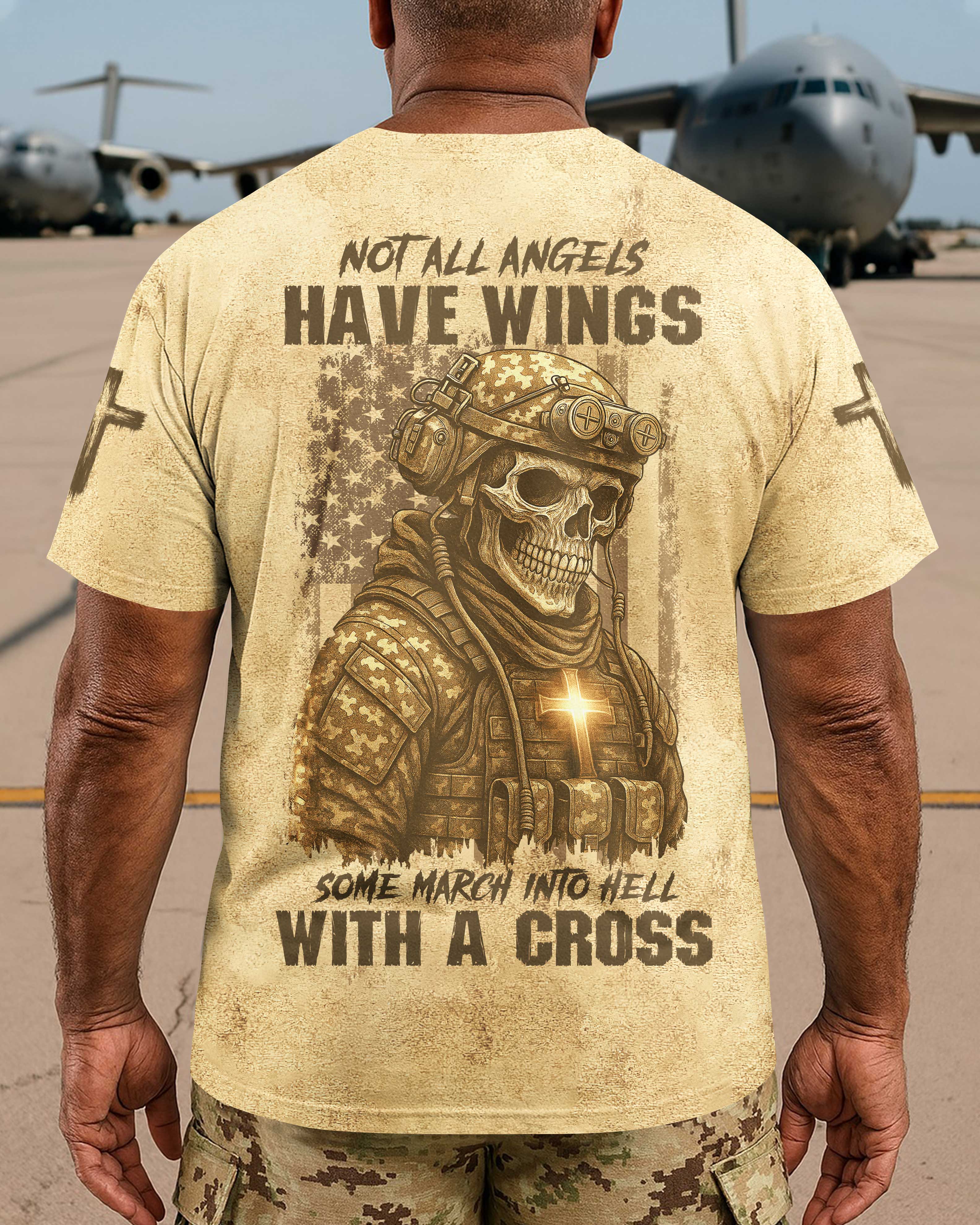 Not All Angels Have Wings Some March Into Hell With A Cross Shirt