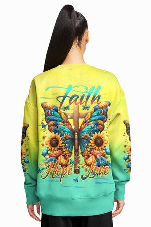 Faith Hope Love All Over Print Sweater