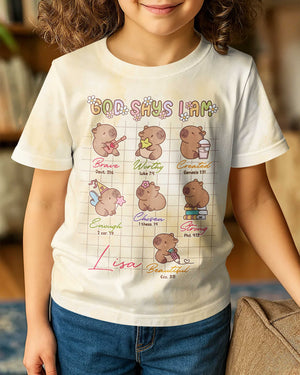 God Says I Am Cute Capybara All Over Print T-Shirt