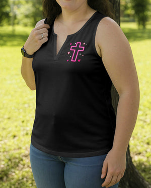 God Says I Am Brave All Over Print V-neck Tank Top