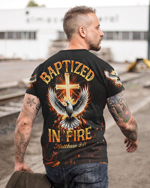 Baptized In Fire Matthew 3:11 All Over Print T-shirt