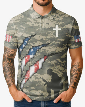 Protected By God All Over Print Polo