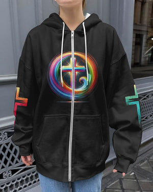 Rooted In Christ Jesus Is Light All Over Print Zip Hoodie