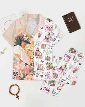 Flower Jesus Button Pajamas