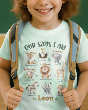 God Says I Am Cute Animals All Over Print T-Shirt Kid