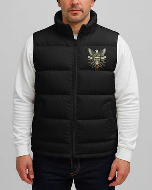 Freedom Is Not Free We Paid For It Veterans Faithful Warriors All Over Print Sleeveless Puffer Jacket