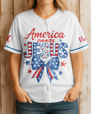 America Needs Jesus All Over Print Custom Jersey