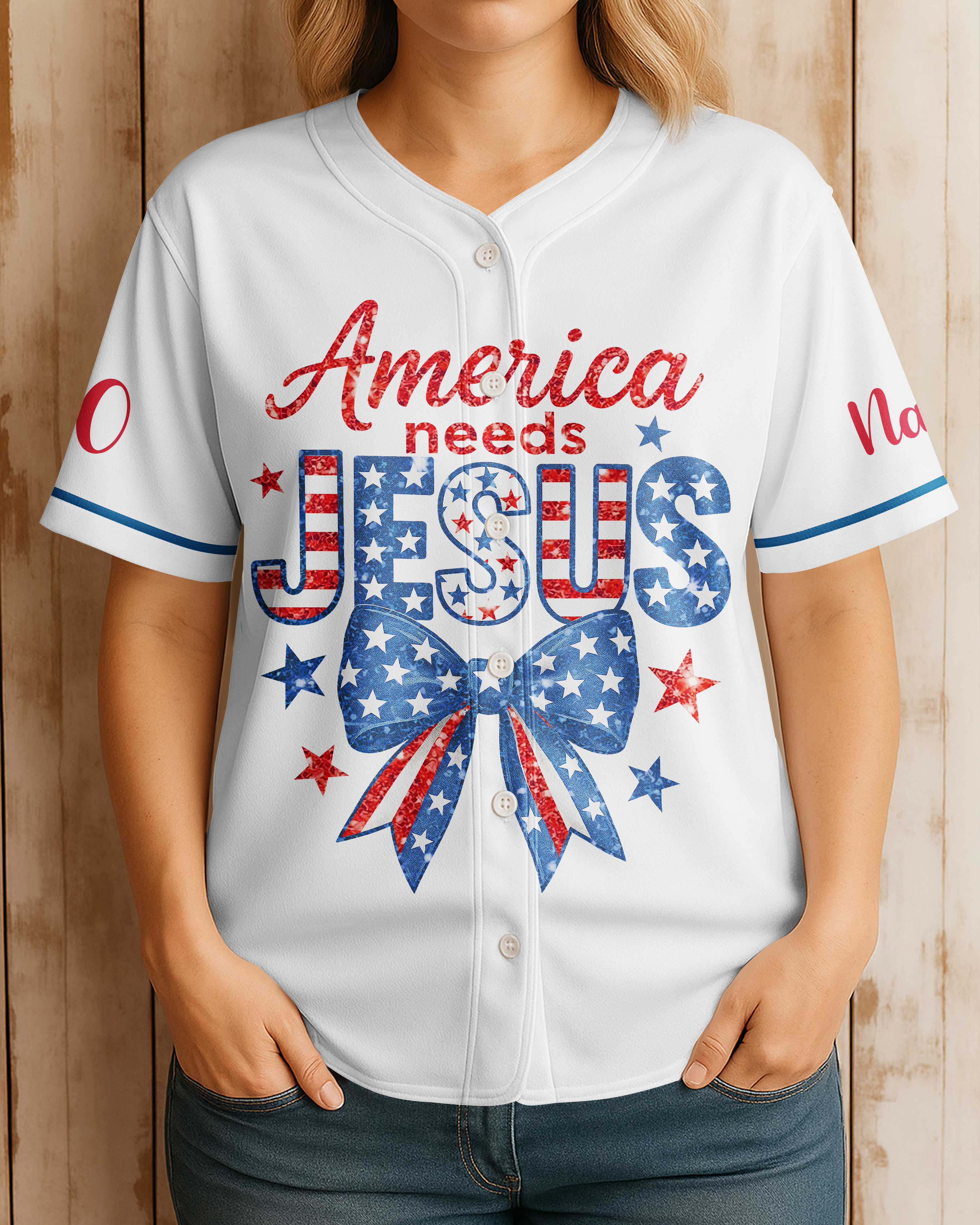 America Needs Jesus All Over Print Custom Jersey