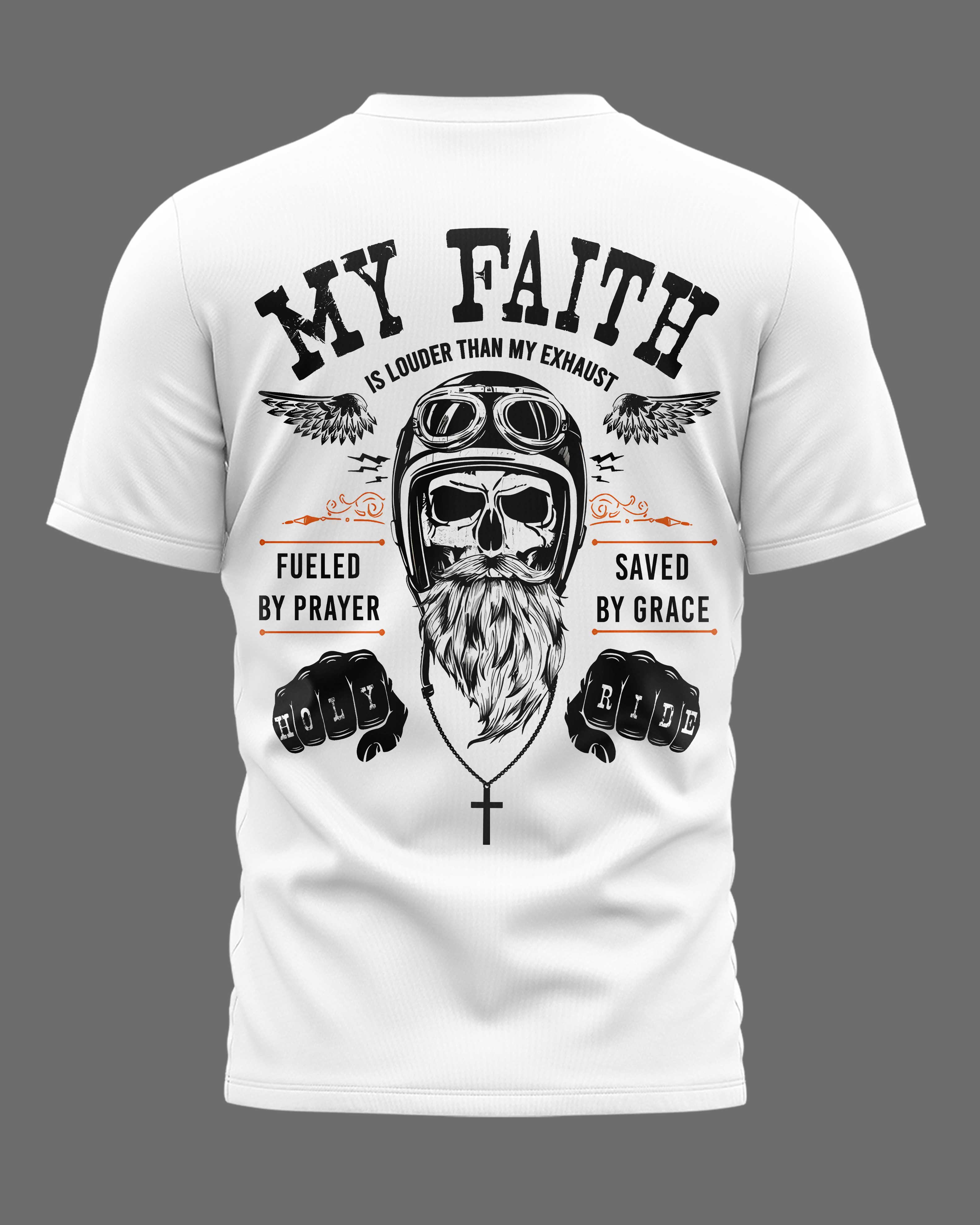 My Faith Is Louder Than My Exhaust All Over Print T-Shirt