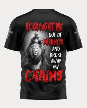 He Brought Me Out Of Darkness All Over Print T-Shirt