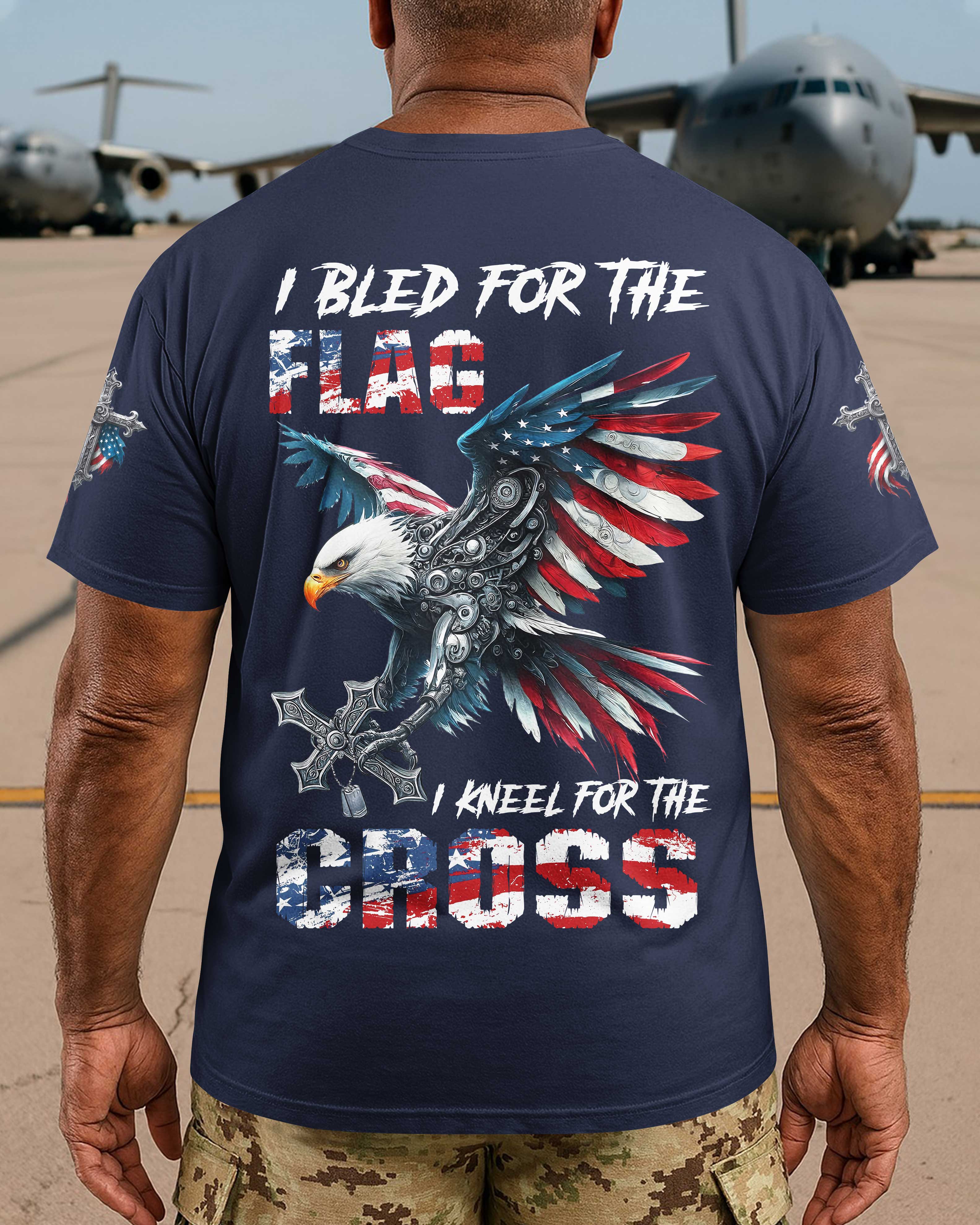 I Bled For The Flag I Kneel For The Cross Shirt