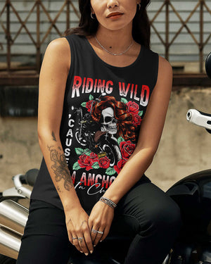 Riding Wild Cut Out Wrap Back Tank Top