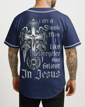 I Am A Simple Man I Like Motorcycles And Believe In Jesus Jersey