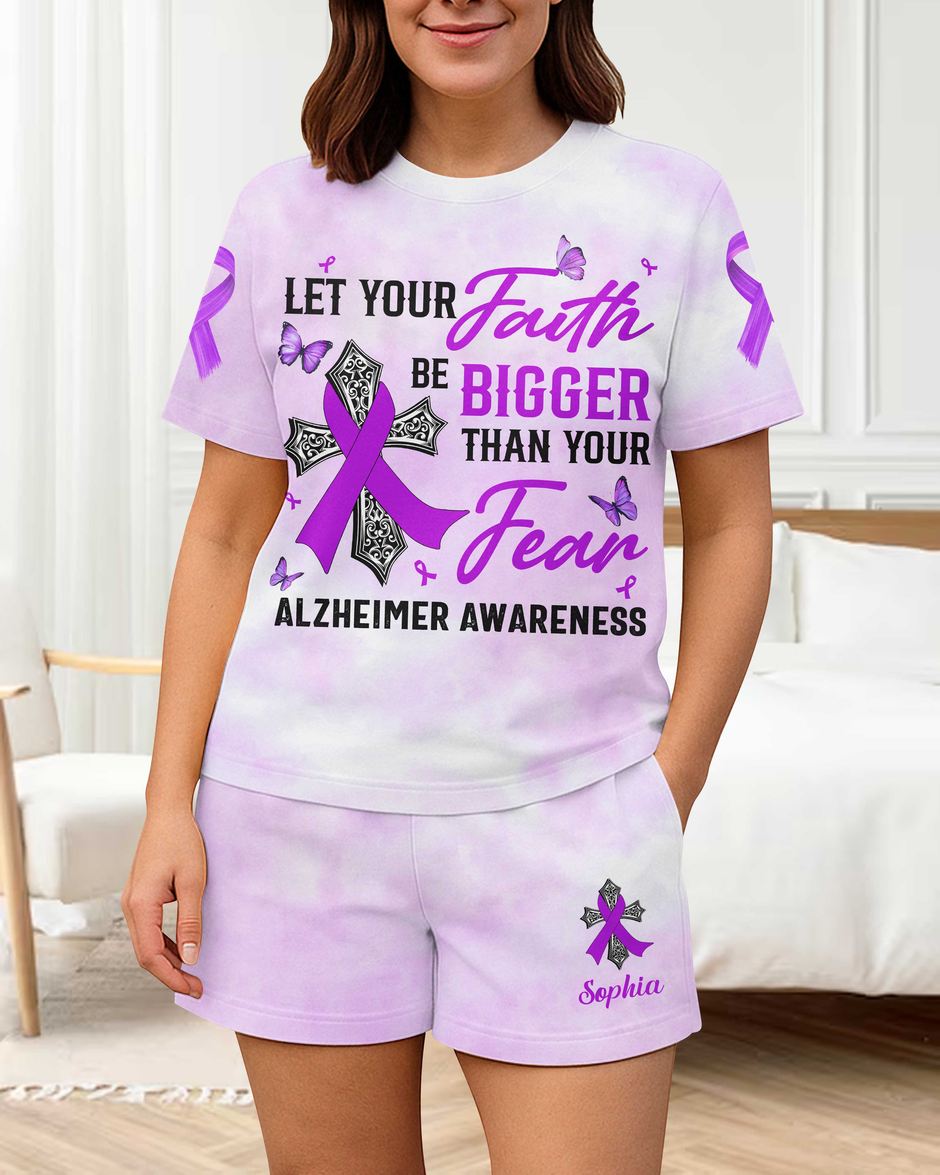 Let Your Faith Be Bigger Than Your Fear Alzheimer Awareness Women Set