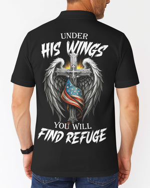 Under His Wings You Will Find Refuge All Over Print Polo