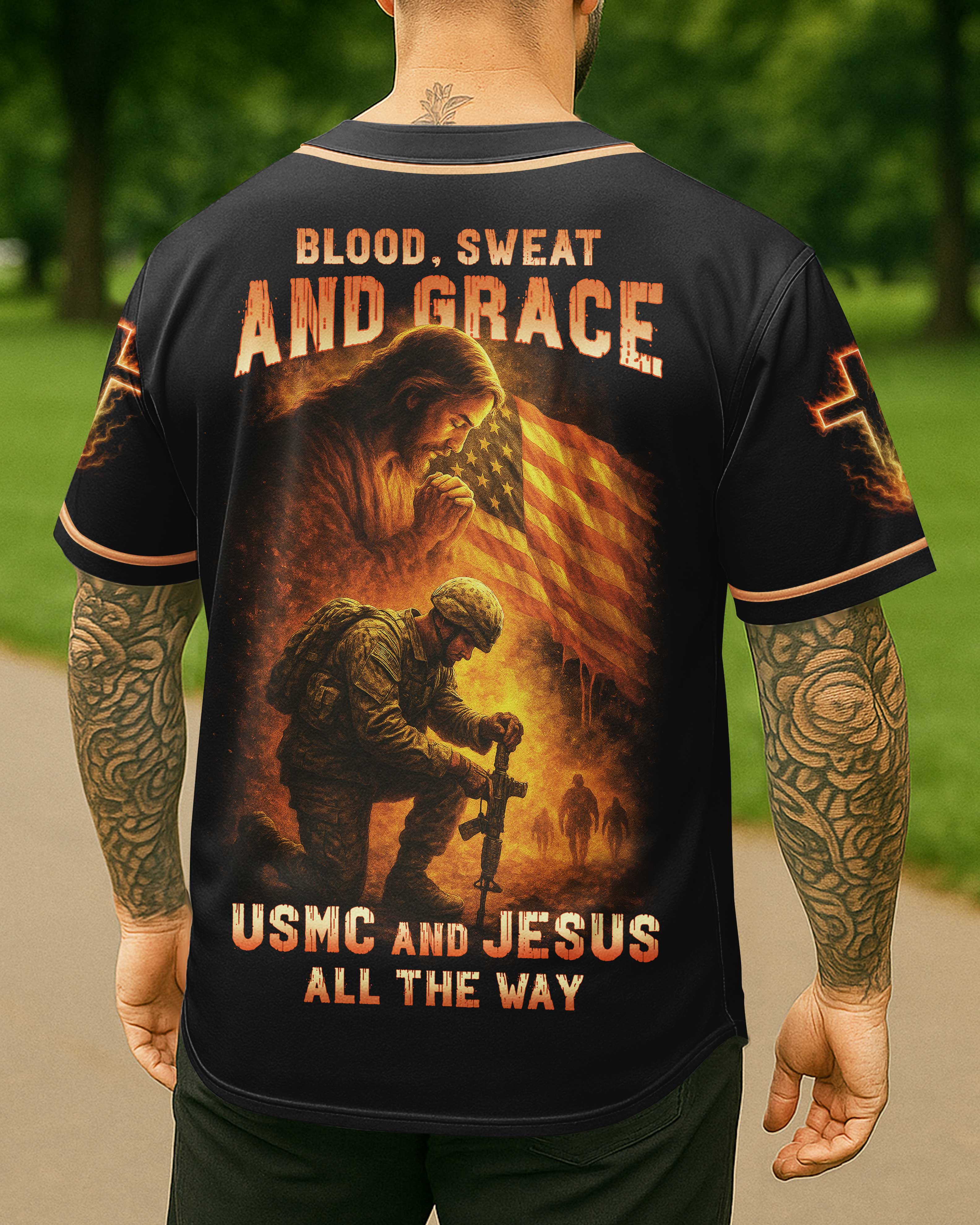 Blood Sweat And Grace All Over Print Jersey