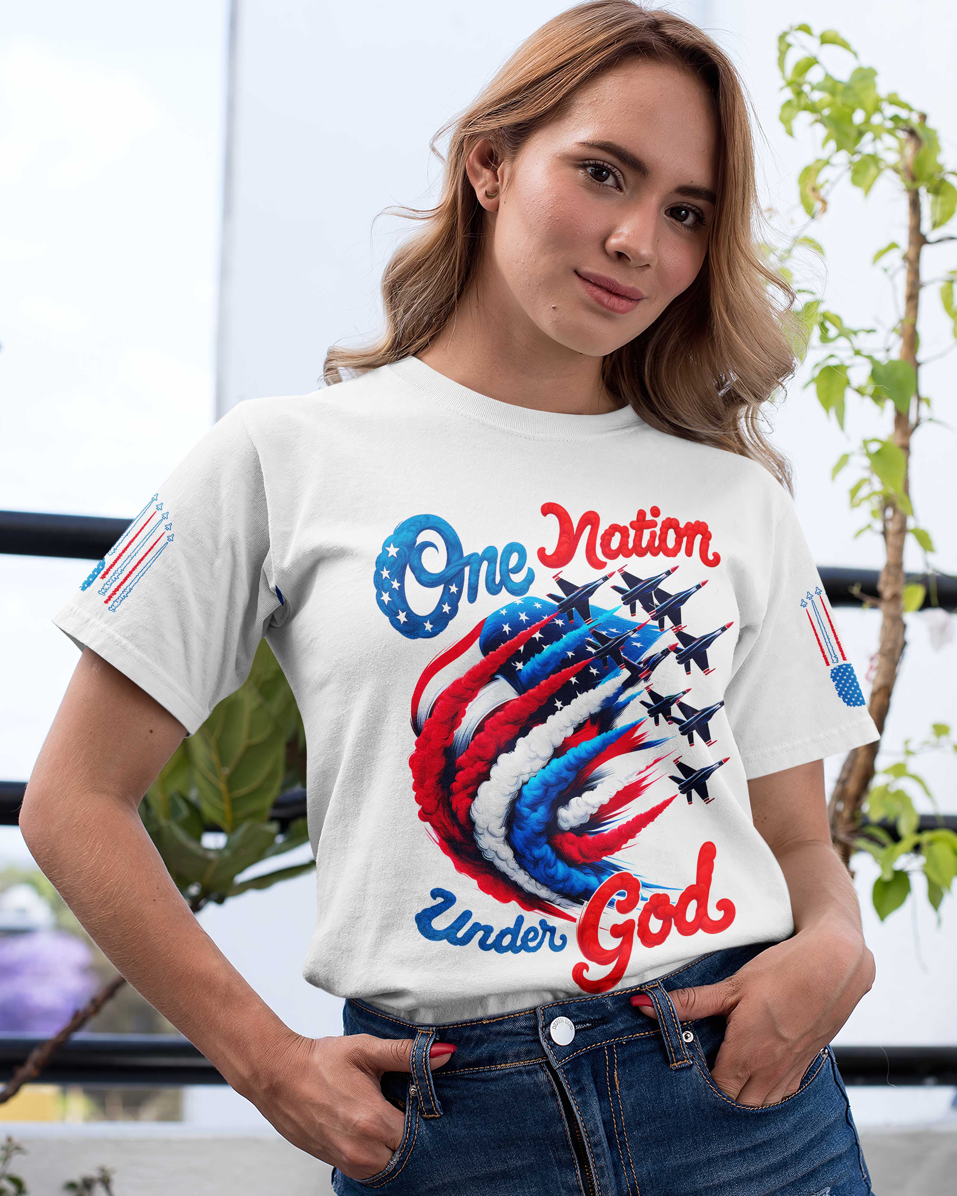 One Nation Under God Patriotic All Over Print T-Shirt