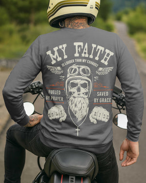 My Faith Is Louder Than My Exhaust All Over Print Sweater