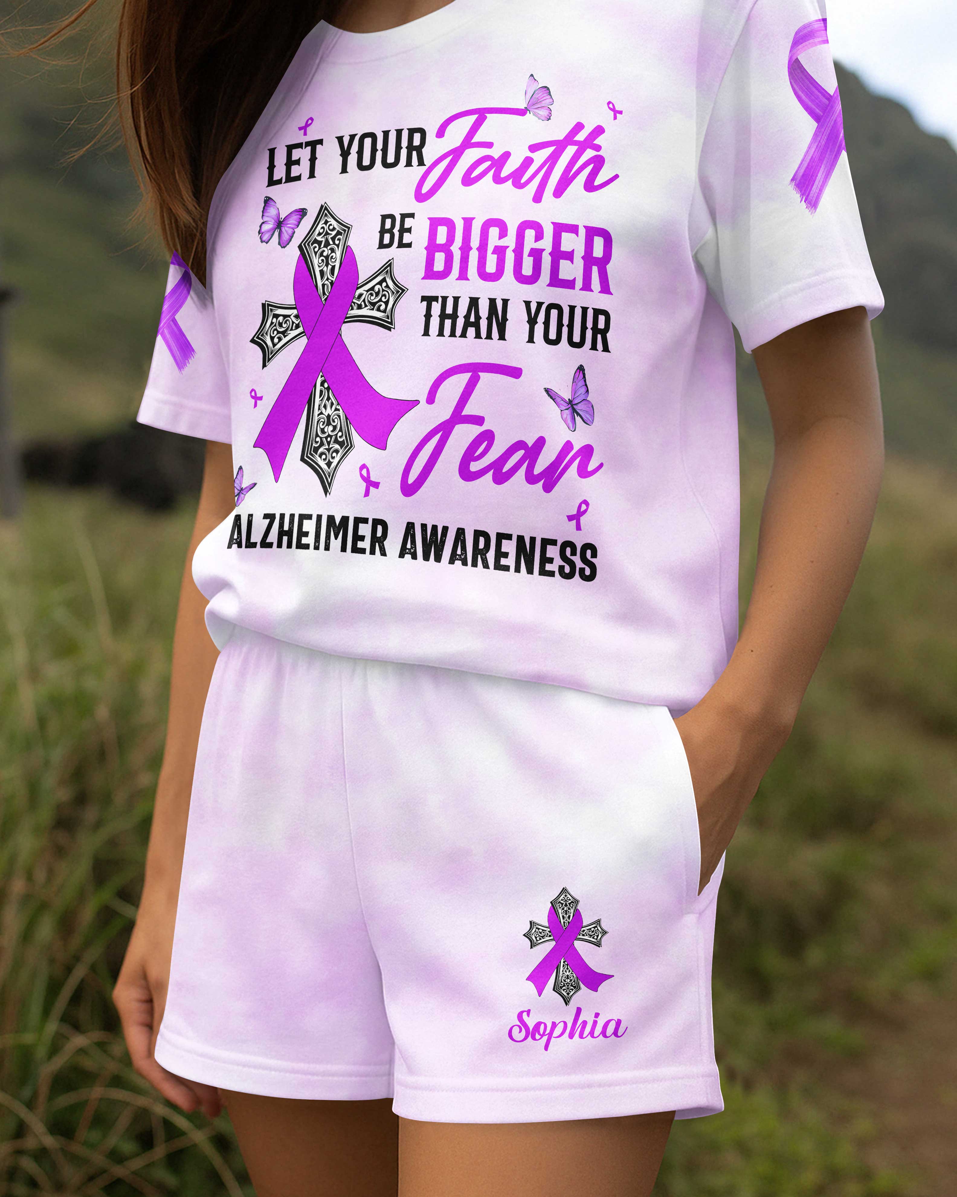 Let Your Faith Be Bigger Than Your Fear Alzheimer Awareness Women Set
