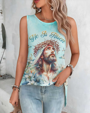 He Is Risen All Over Print Cut Out Wrap Back Tank Top