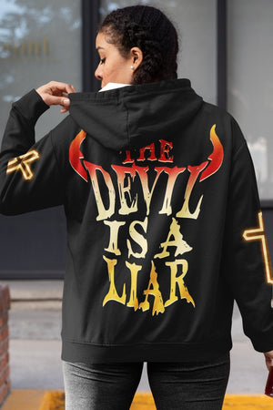 The Devil Is A Liar All Over Print Zip Hoodie