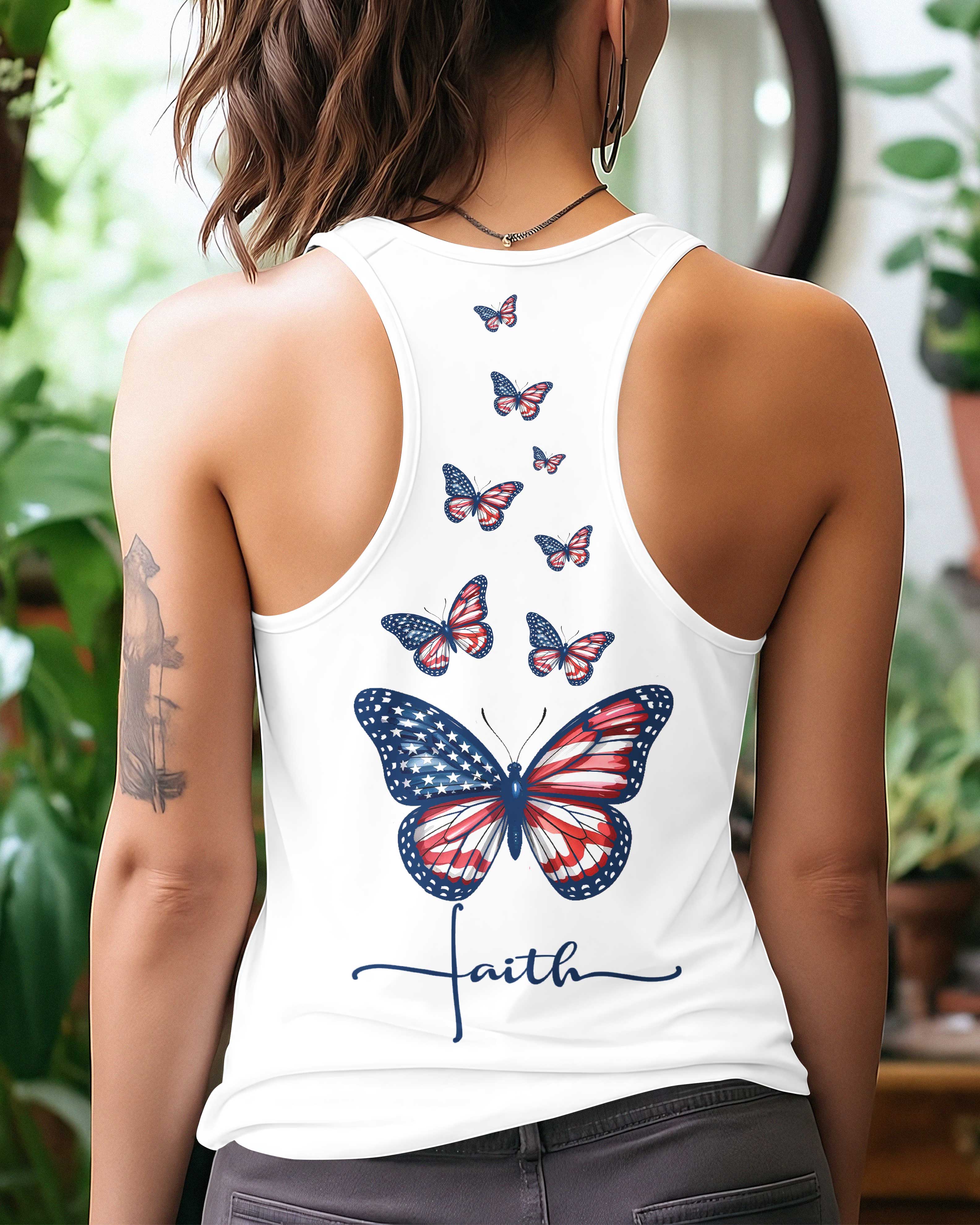 Blessed By God Loved By Jesus All Over Print Racerback Tank Top