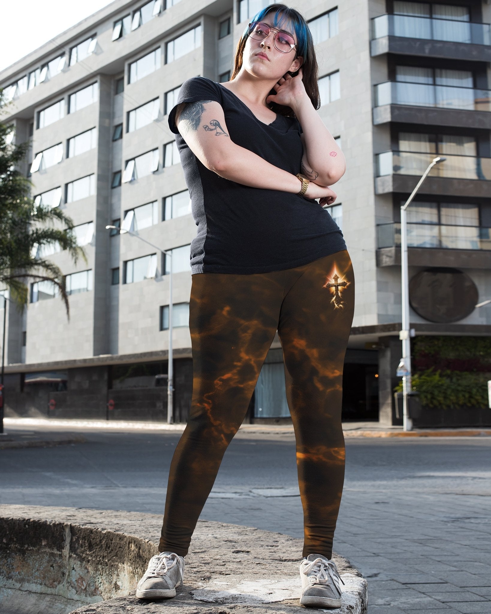 A Child Of God A Man Of Faith A Warrior Of Christ All Over Print Leggings