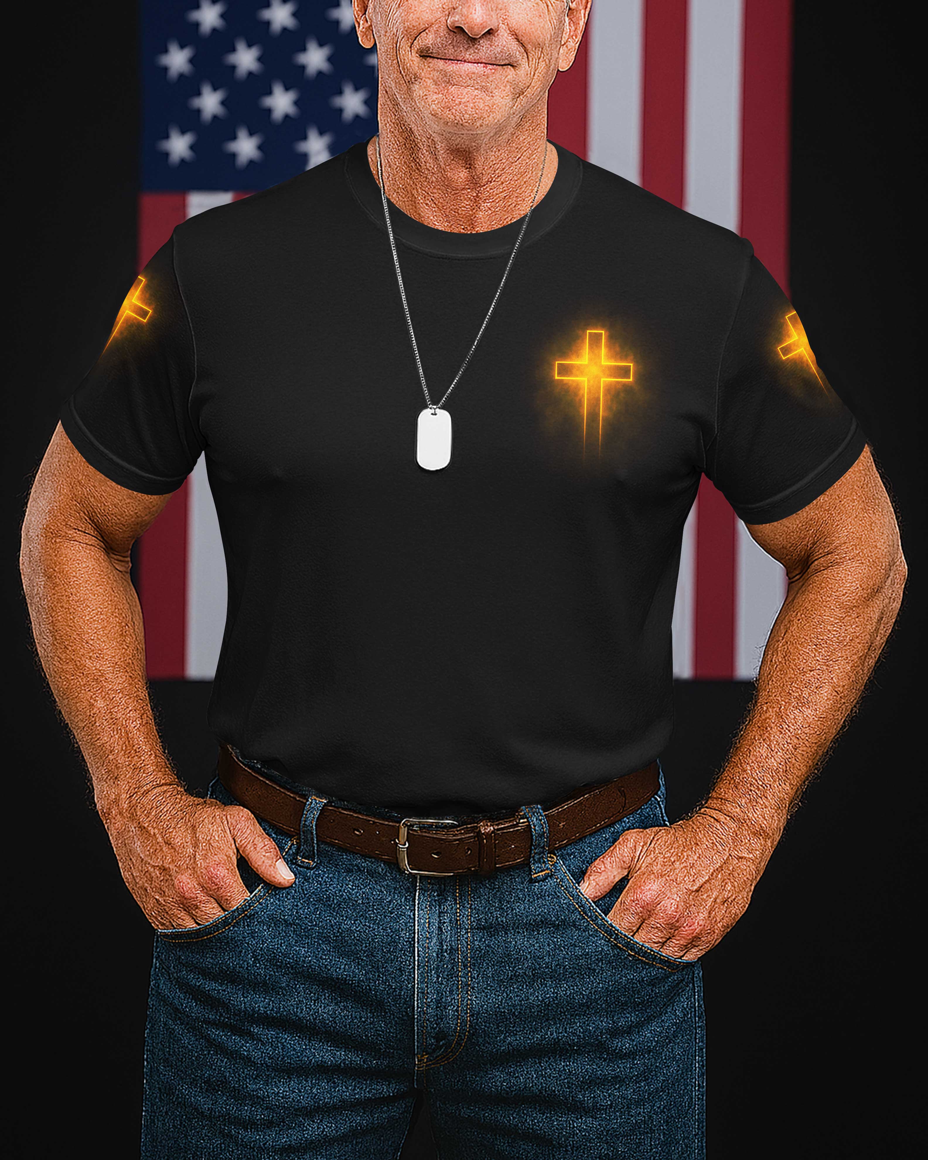 Only Two Defining Forces: Jesus Chris and t The Veteran All Over Print T-Shirt