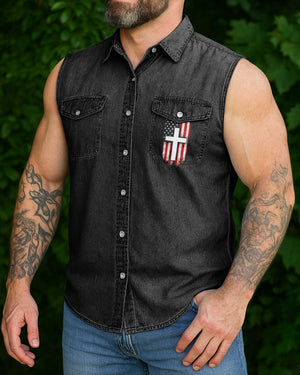 If You Don't Bleed Sleevesless Denim Shirt